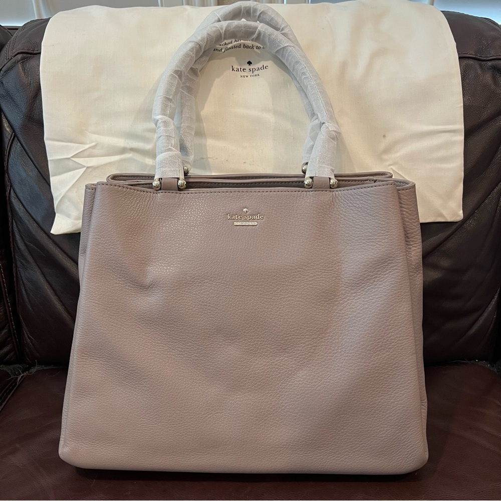 Kate Spade New York Lombard Street Neve Gray Leather Shoulder Bag